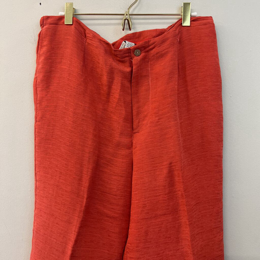 Nomadic Traders Red Textured Long Sleeve Button Down Top/ Pants Set Large