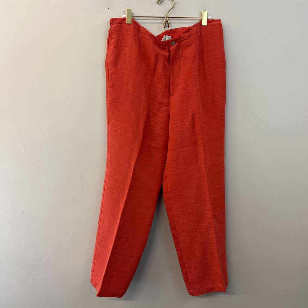Nomadic Traders Red Textured Long Sleeve Button Down Top/ Pants Set Large