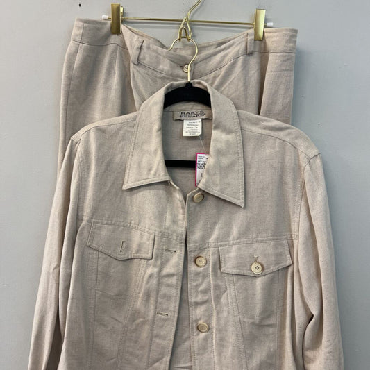 Harve Benard Beige Linen Blend Jacket/ Pants Set 14