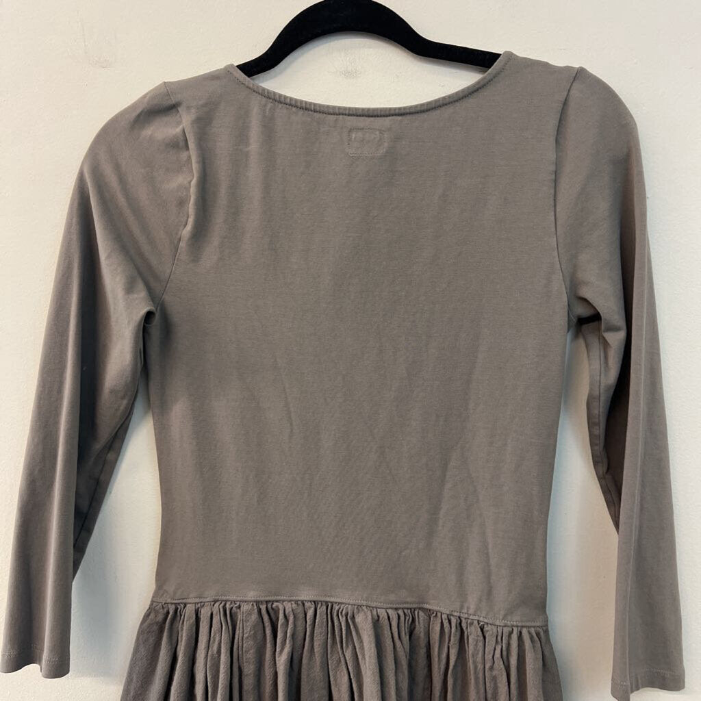 Free est Grey Long Sleeve Drop Waist Mini Dress Small