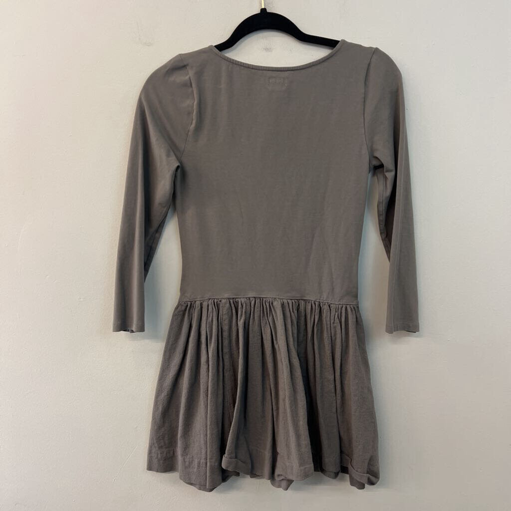 Free est Grey Long Sleeve Drop Waist Mini Dress Small