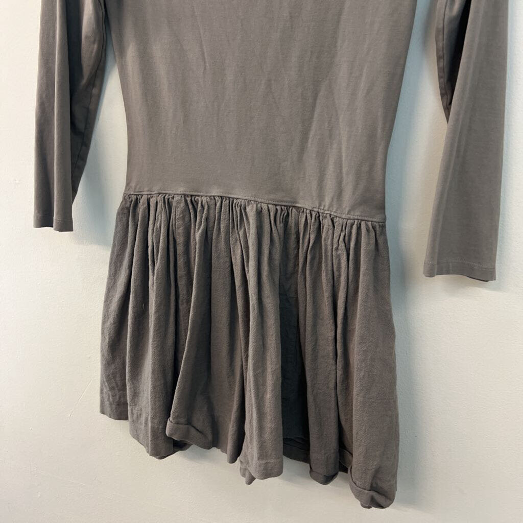 Free est Grey Long Sleeve Drop Waist Mini Dress Small