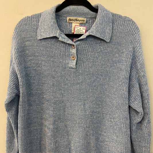 Norm Thompson Blue Knit Long Sleeve Top Medium