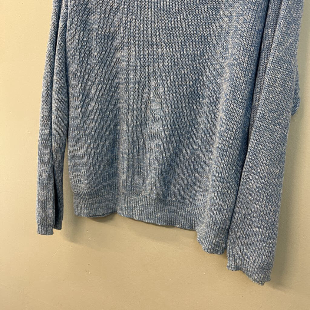 Norm Thompson Blue Knit Long Sleeve Top Medium