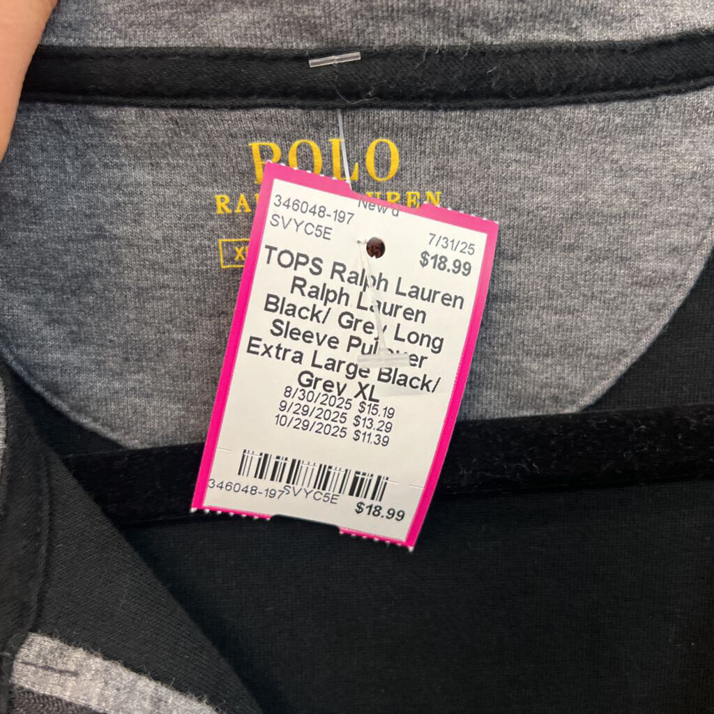 Ralph Lauren Black/ Grey Long Sleeve Pullover Extra Large