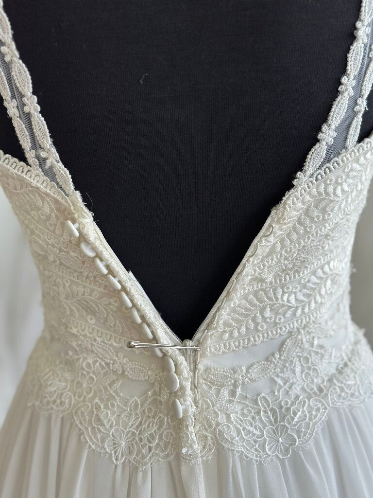 Lillian West 6431 Lace Tiered Skirt Bridal Dress 4