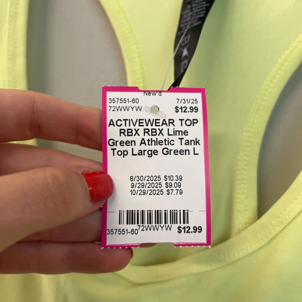 RBX Lime Green Athletic Tank Top Large