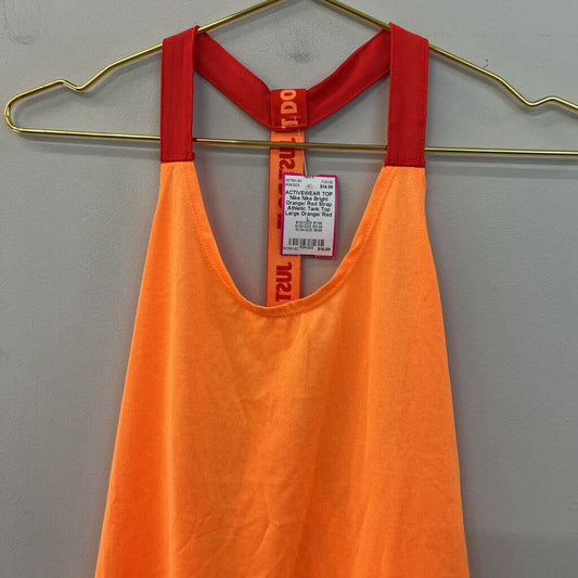 Nike Bright Orange/ Red Strap Athletic Tank Top Large
