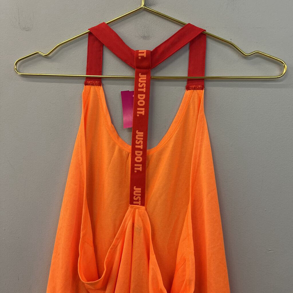 Nike Bright Orange/ Red Strap Athletic Tank Top Large