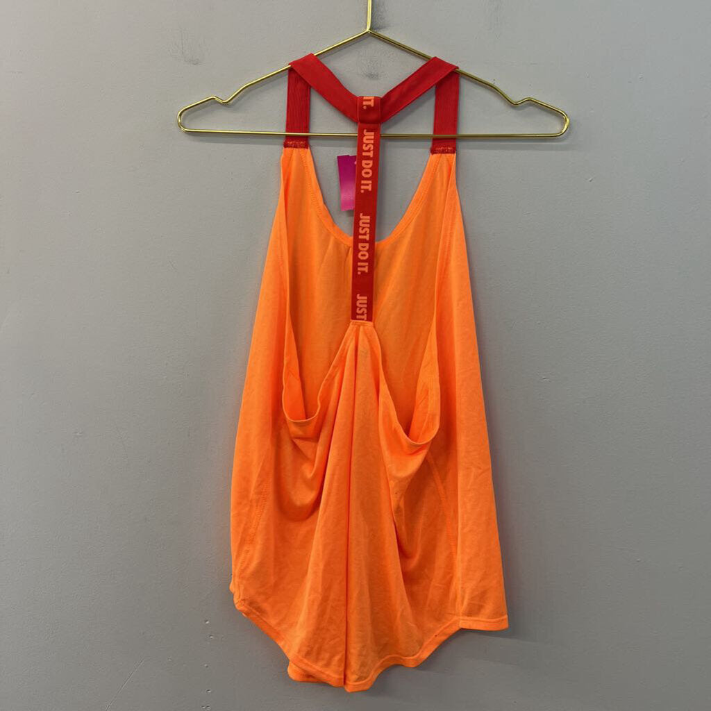 Nike Bright Orange/ Red Strap Athletic Tank Top Large