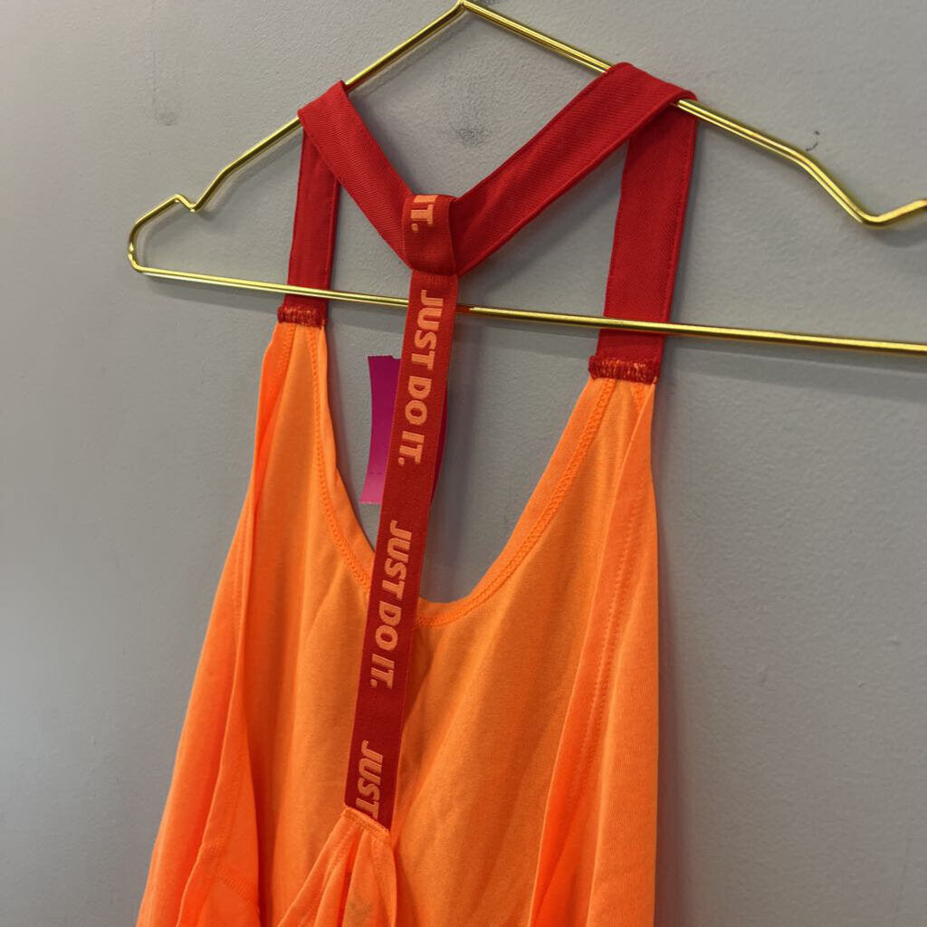 Nike Bright Orange/ Red Strap Athletic Tank Top Large
