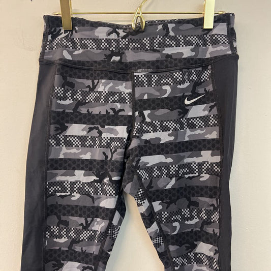 Nike Black/ Grey Print Athletic Leggings Medium