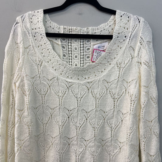 Bluivy Cream Knit Long Sleeve Sweater Top Small