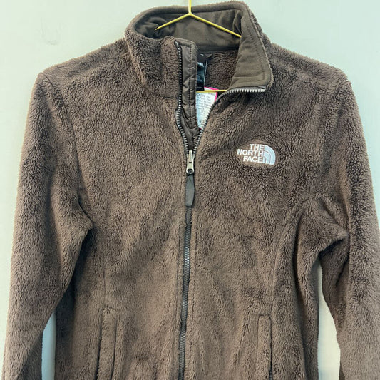The North Face Brown Fleece Long Sleeve Zip Up Jacket Small