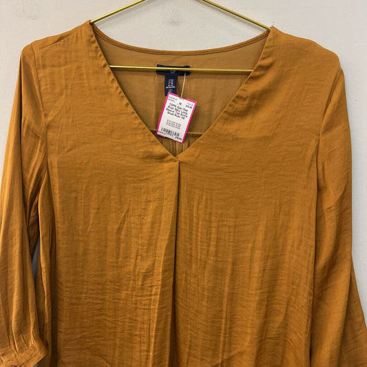 Gap Rust Silky Long Sleeve Top Extra Small