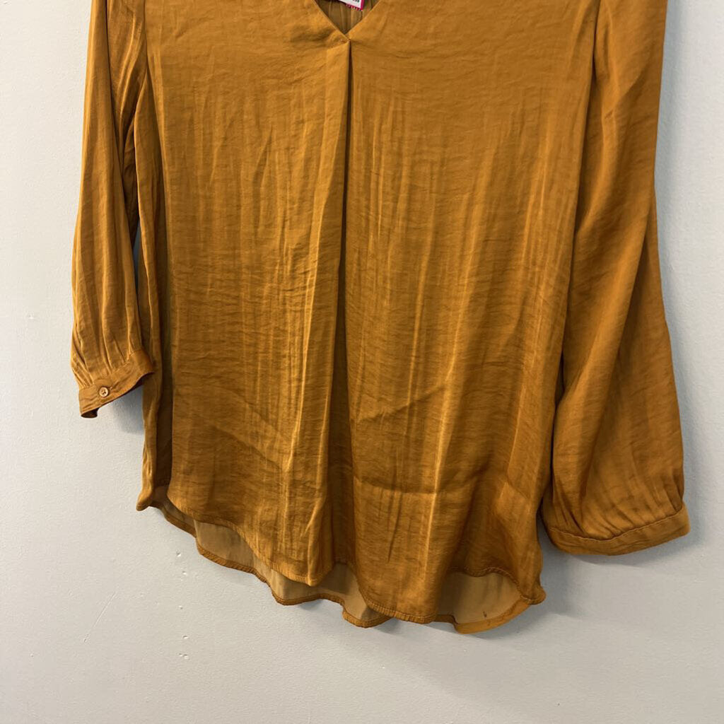 Gap Rust Silky Long Sleeve Top Extra Small