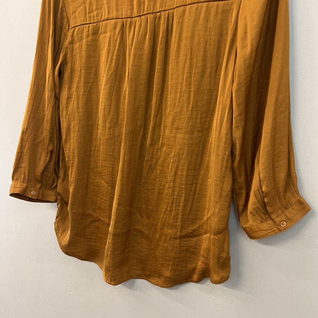 Gap Rust Silky Long Sleeve Top Extra Small