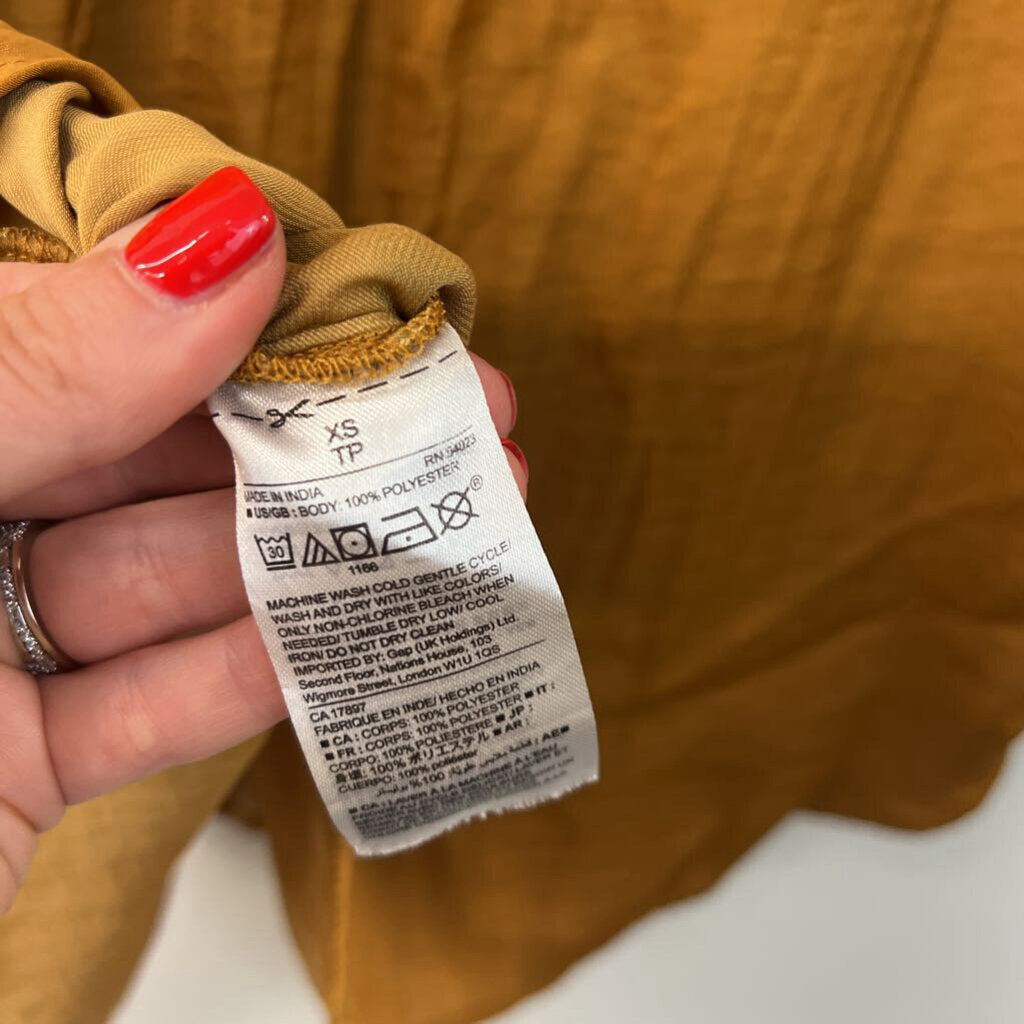 Gap Rust Silky Long Sleeve Top Extra Small
