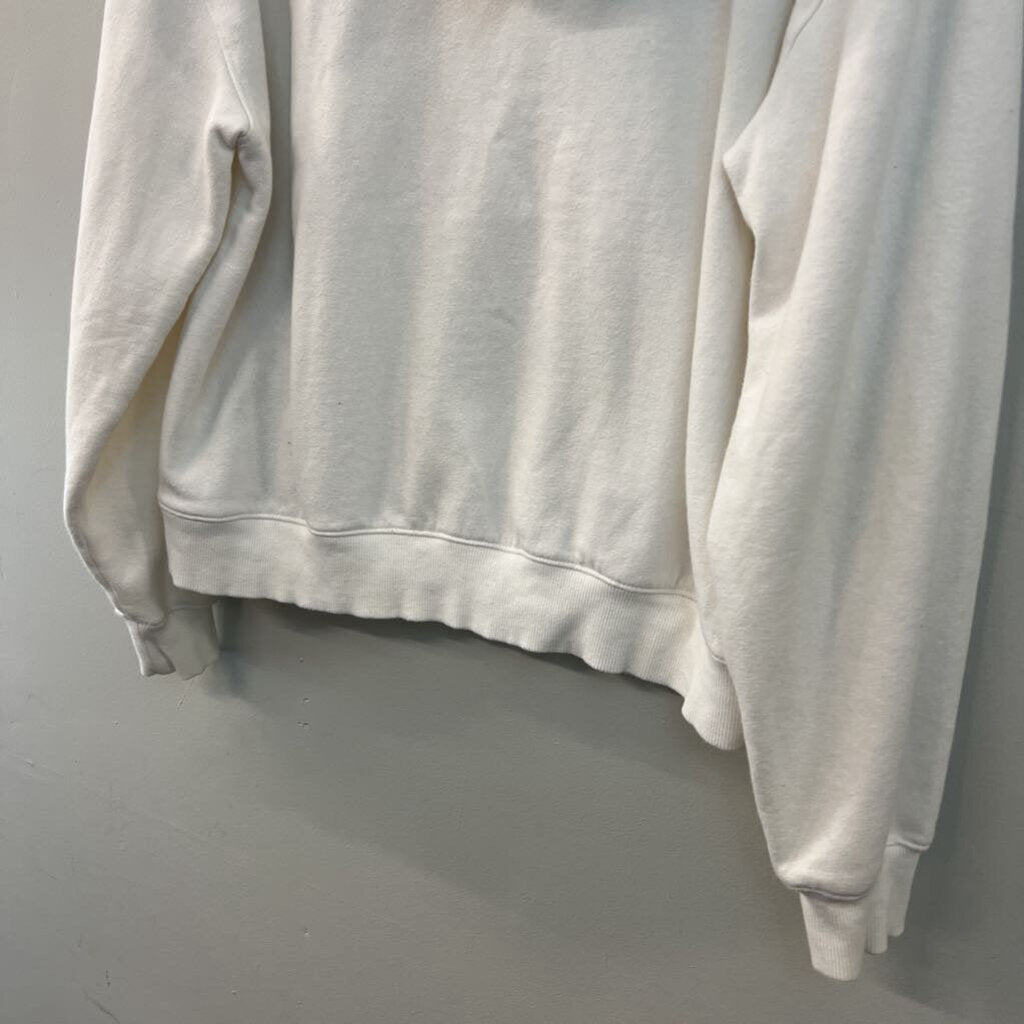 The North Face White/ Green Logo Hoodie Medium