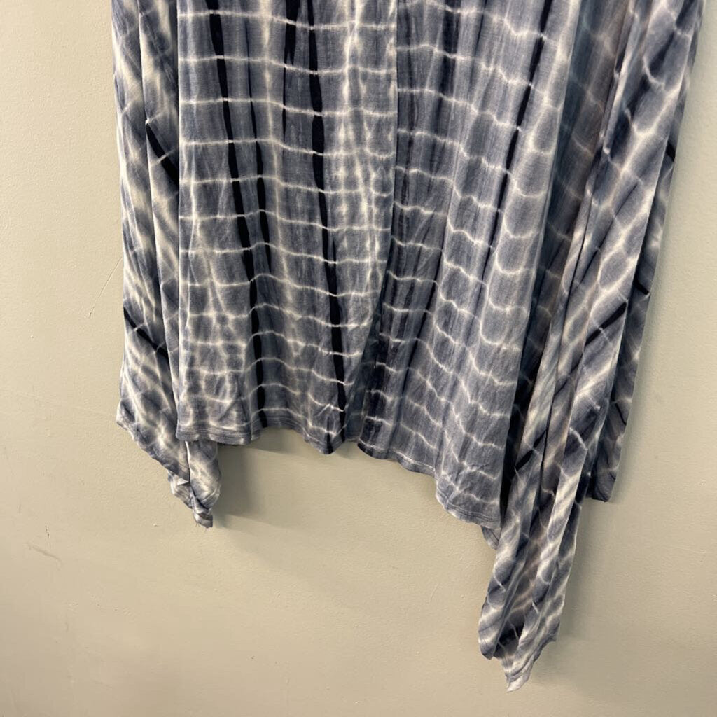 Umgee White/ Blue Tie Dye Print Tank Top Extra Large