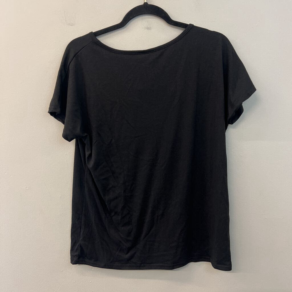 Black/ Blue Dragonfly Short Sleeve Top Medium