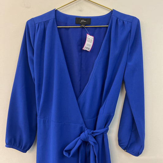 J Crew Royal Blue Long Sleeve Wrap Dress 2