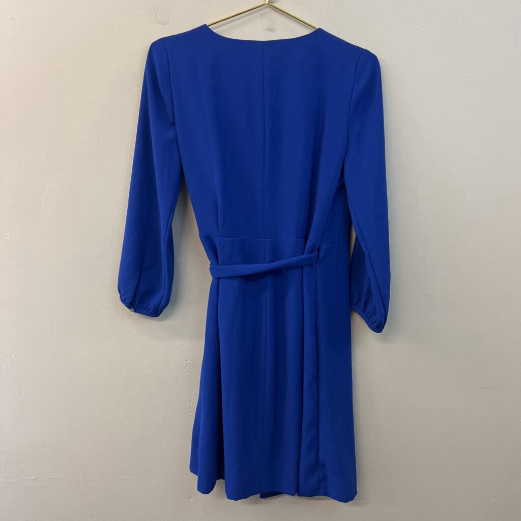 J Crew Royal Blue Long Sleeve Wrap Dress 2