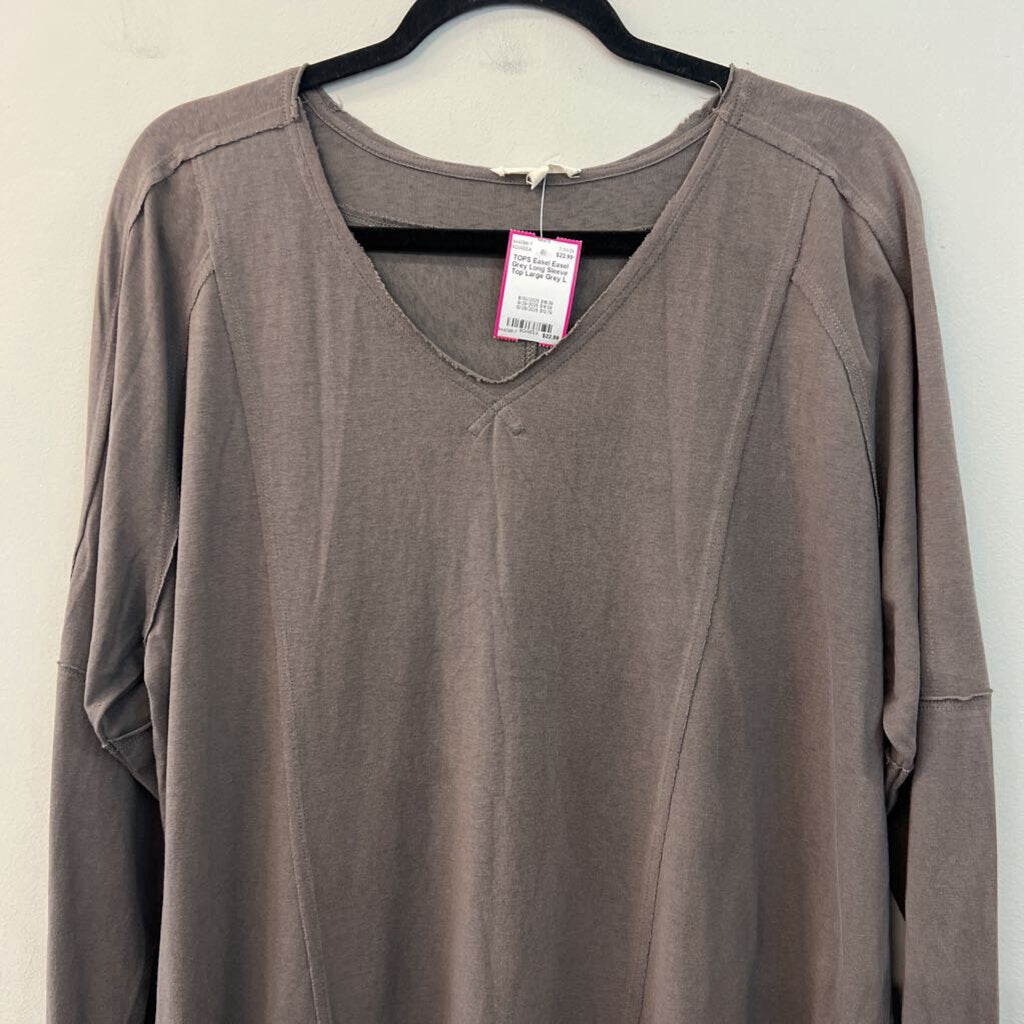 Easel Grey Long Sleeve Top Large