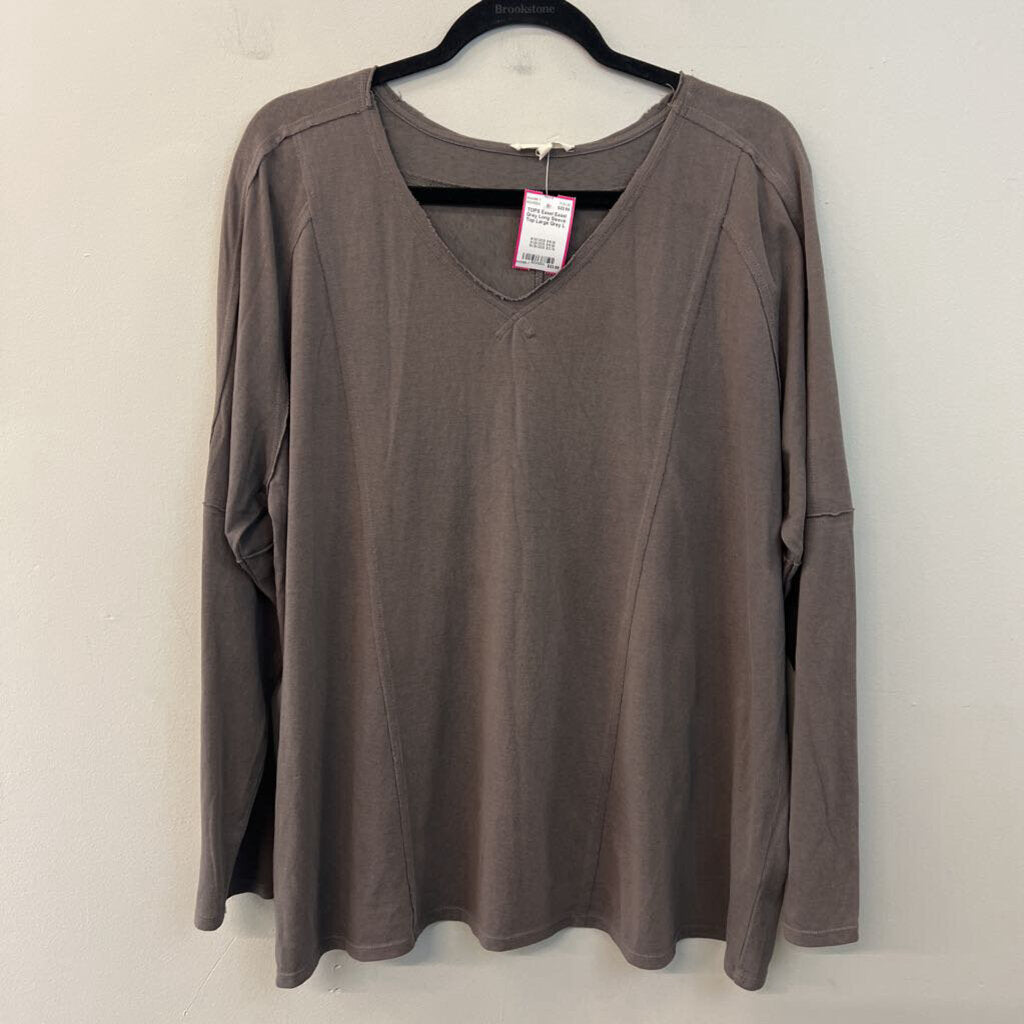 Easel Grey Long Sleeve Top Large