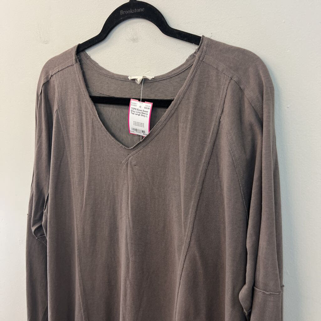 Easel Grey Long Sleeve Top Large