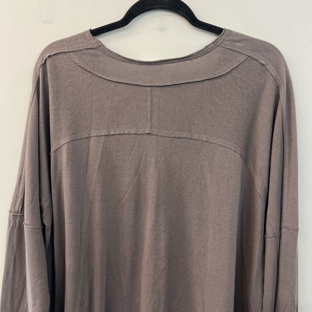 Easel Grey Long Sleeve Top Large