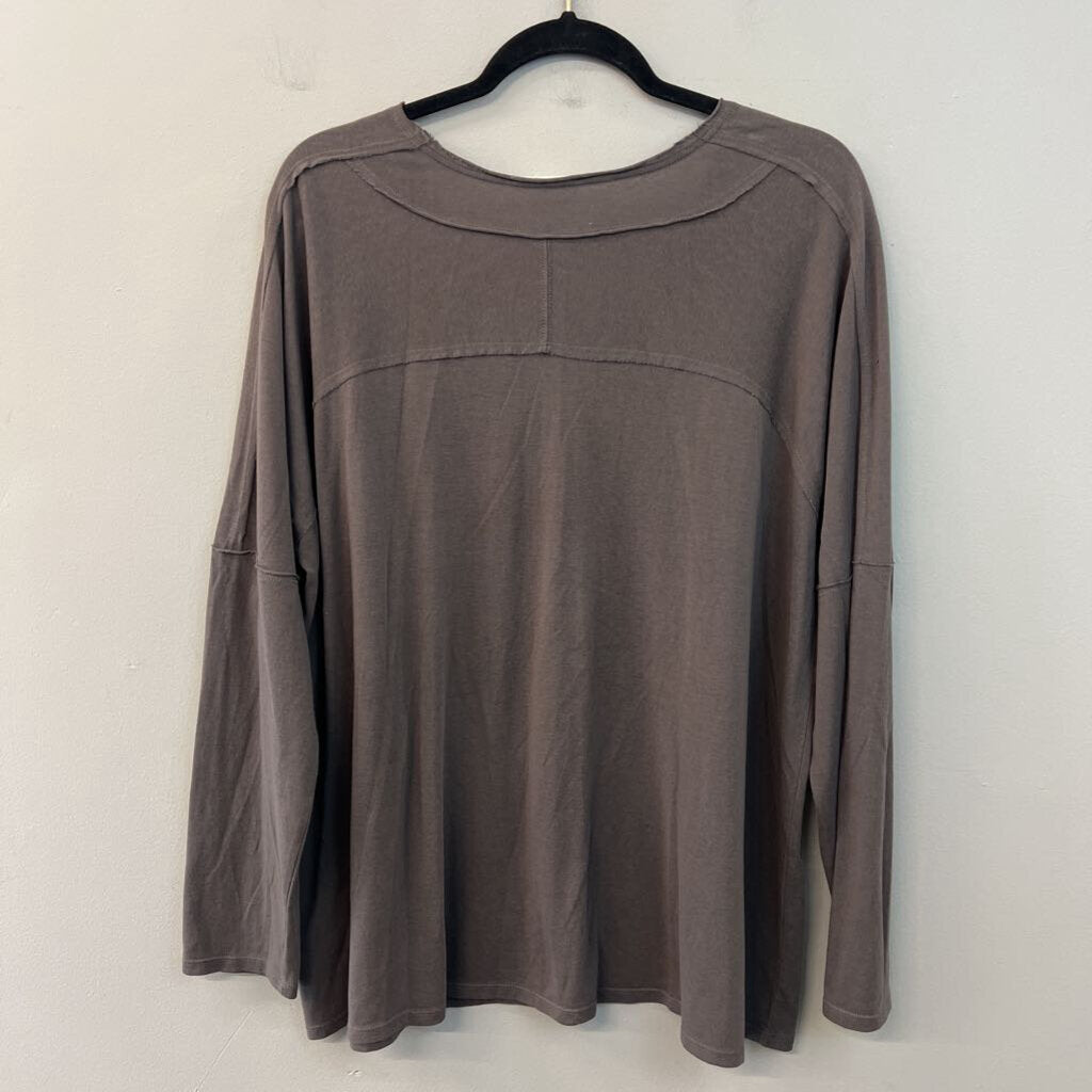 Easel Grey Long Sleeve Top Large