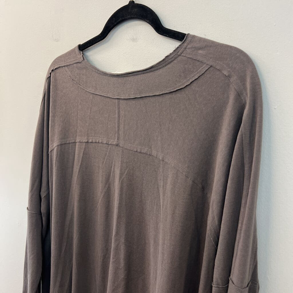 Easel Grey Long Sleeve Top Large