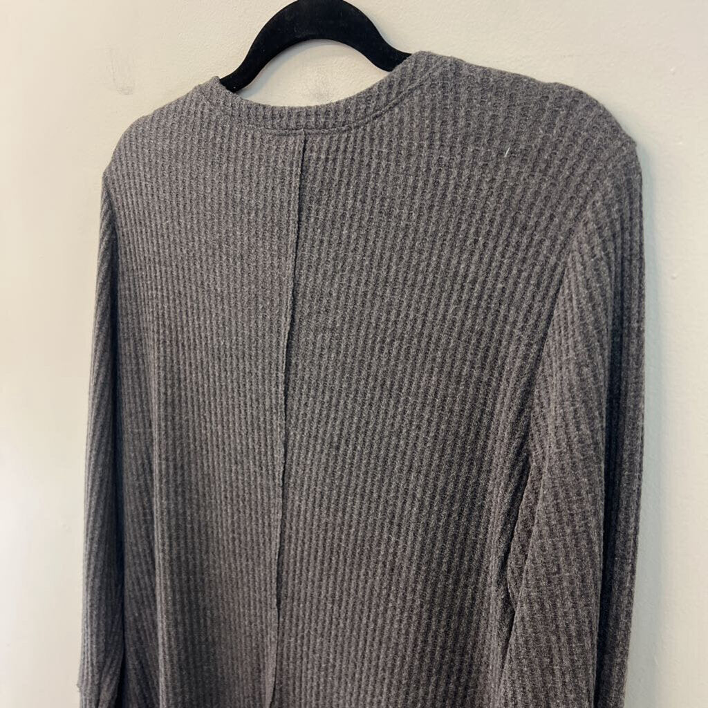 Style and Co Grey Waffle Knit Long Sleeve Top Extra Large