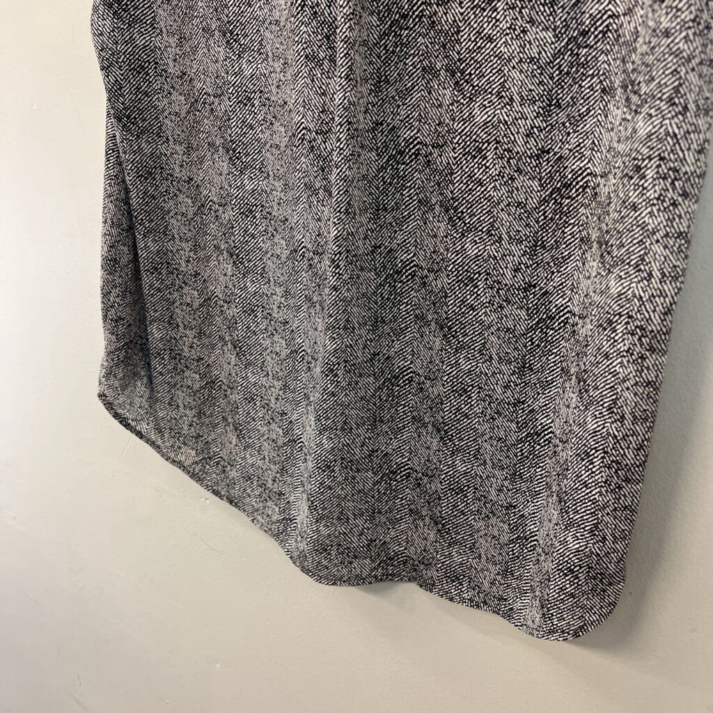 Daniel Rainn Black/ White Print Short Sleeve Top Large
