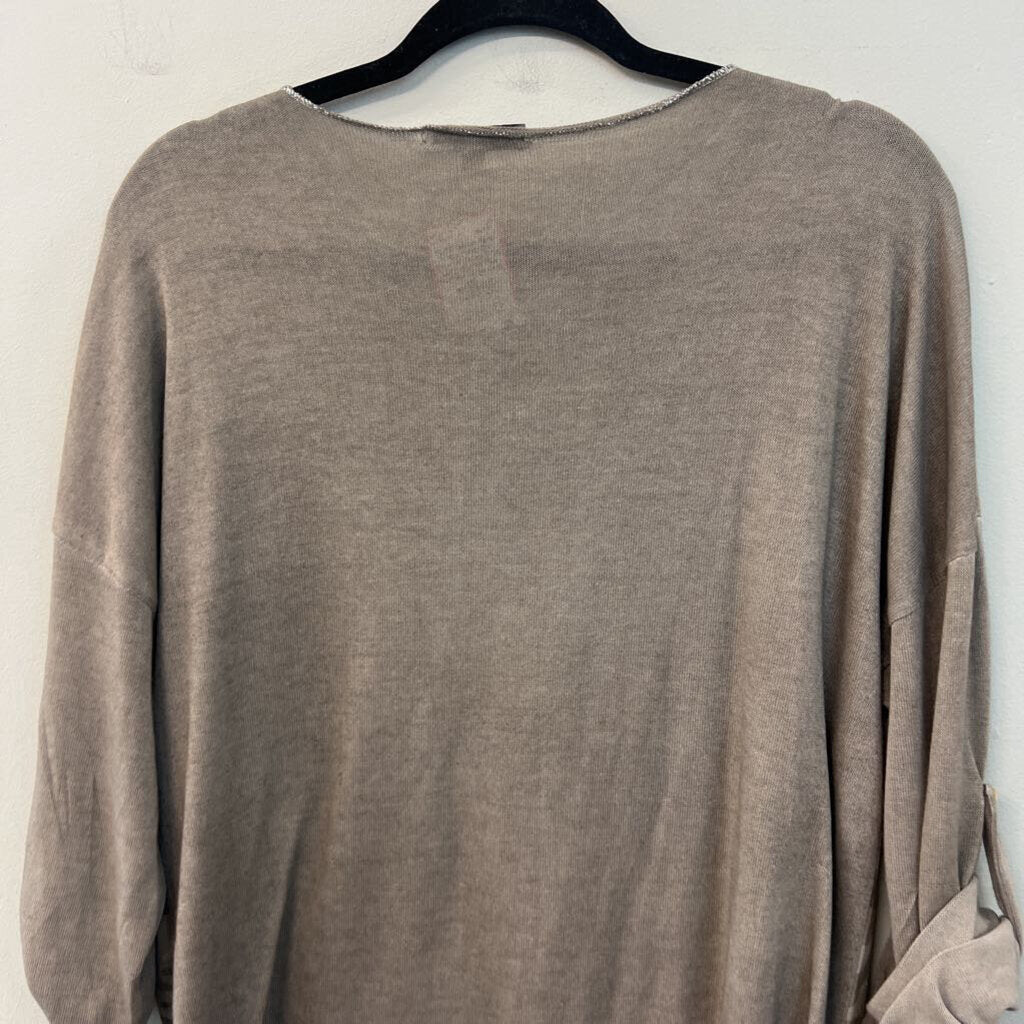 Tempo Paris Grey Shimmer Camo Print Long Sleeve Top Medium/ Large