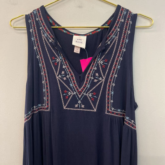 Knox Rose Navy Embroidered Top Tank Dress Medium