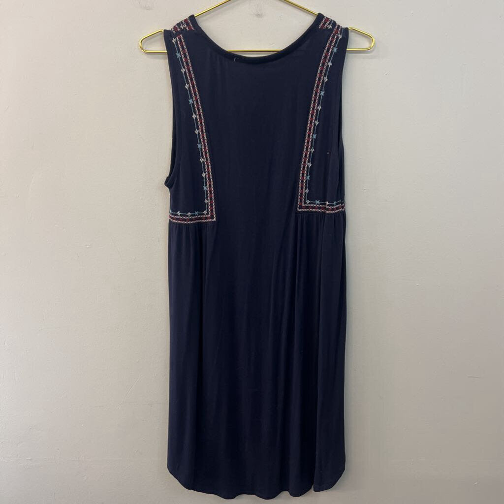 Knox Rose Navy Embroidered Top Tank Dress Medium
