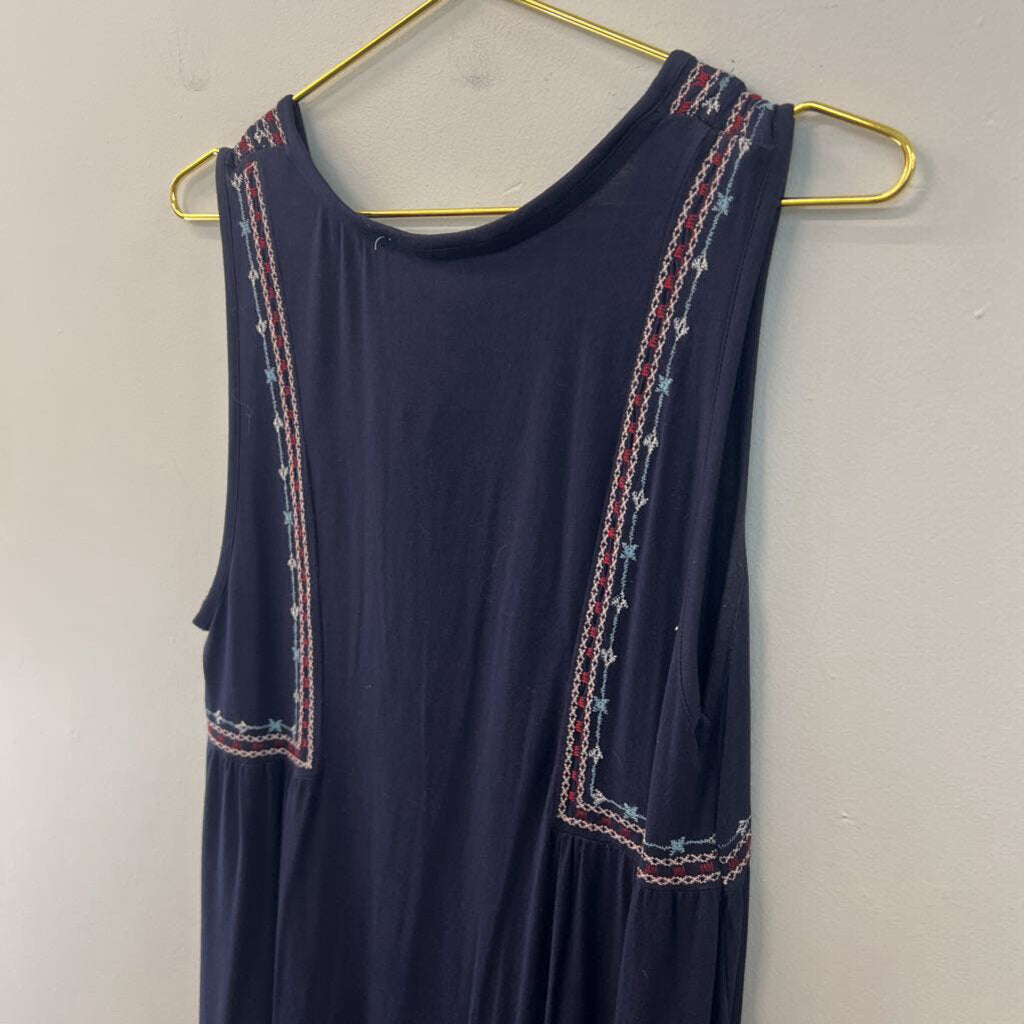 Knox Rose Navy Embroidered Top Tank Dress Medium