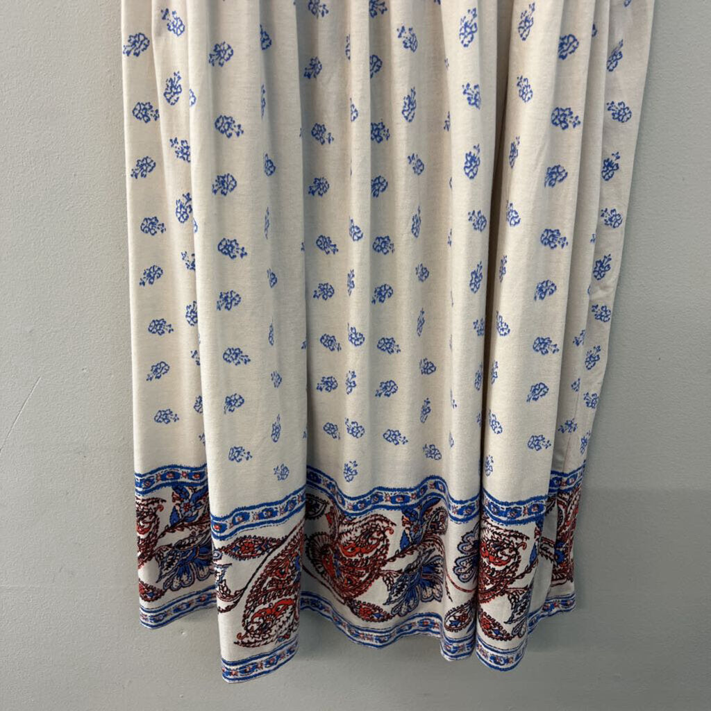 True Craft White/ Multi Embroidered Print Tank Dress Large