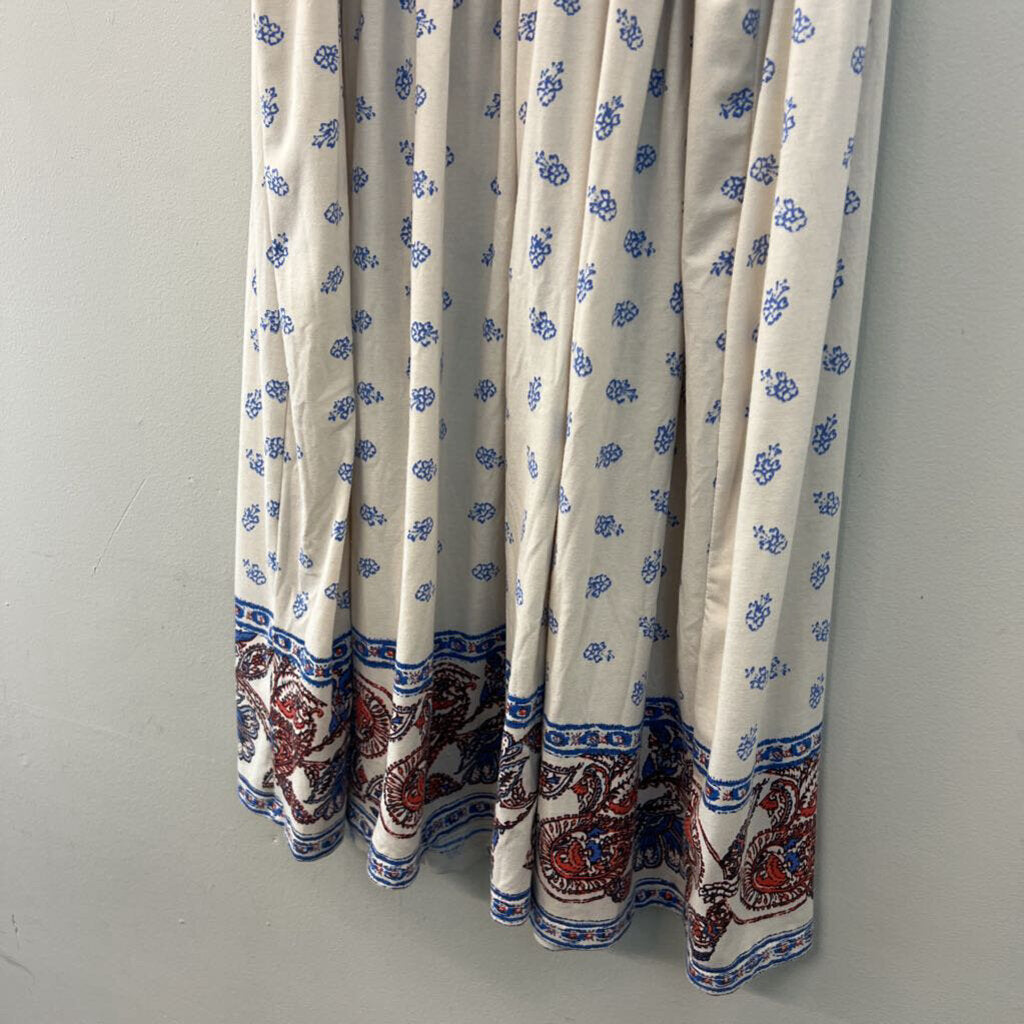 True Craft White/ Multi Embroidered Print Tank Dress Large