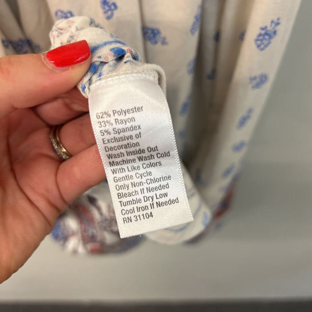 True Craft White/ Multi Embroidered Print Tank Dress Large