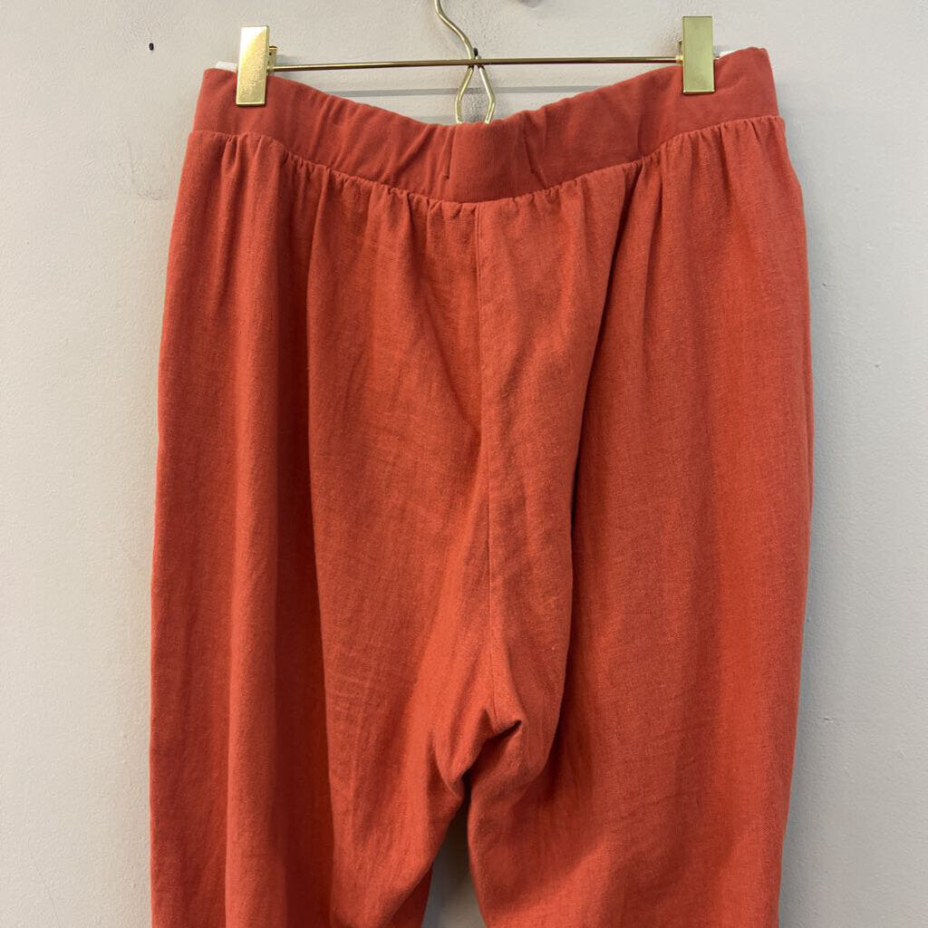 Sound Style Orange Linen Blend Pull On Pants 10