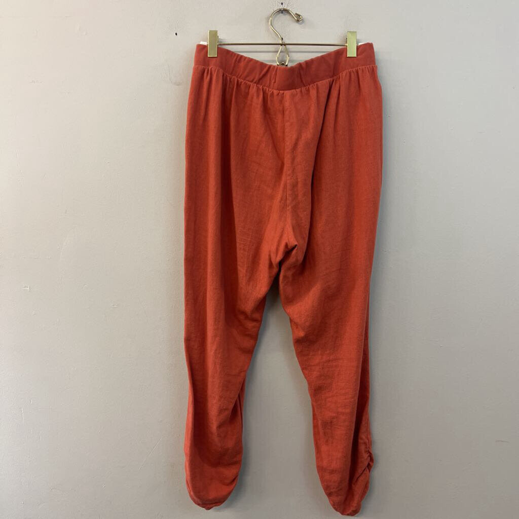 Sound Style Orange Linen Blend Pull On Pants 10