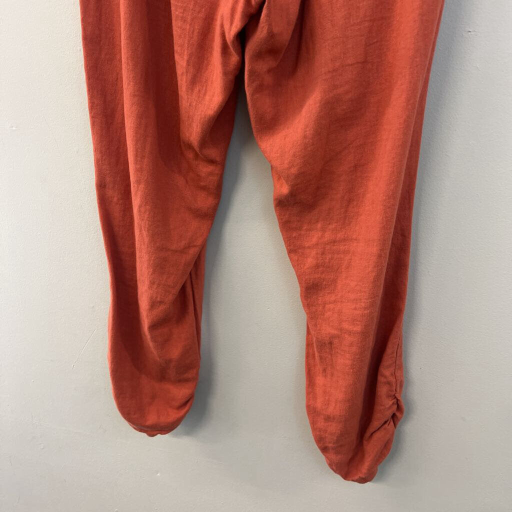 Sound Style Orange Linen Blend Pull On Pants 10