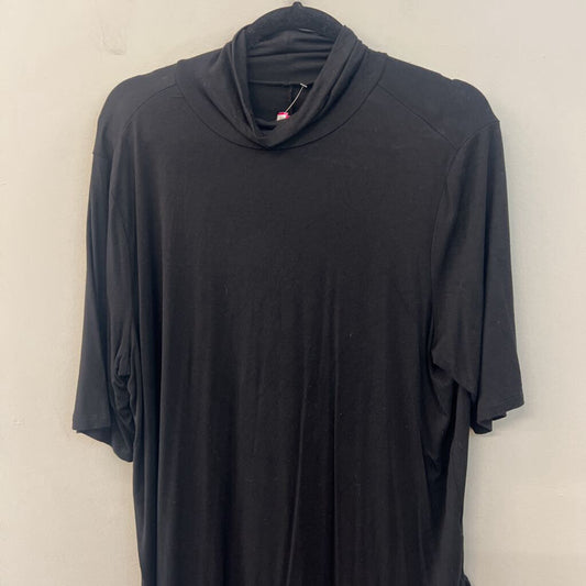 Torrid Super Soft Black Short Sleeve Mock Neck Top 2