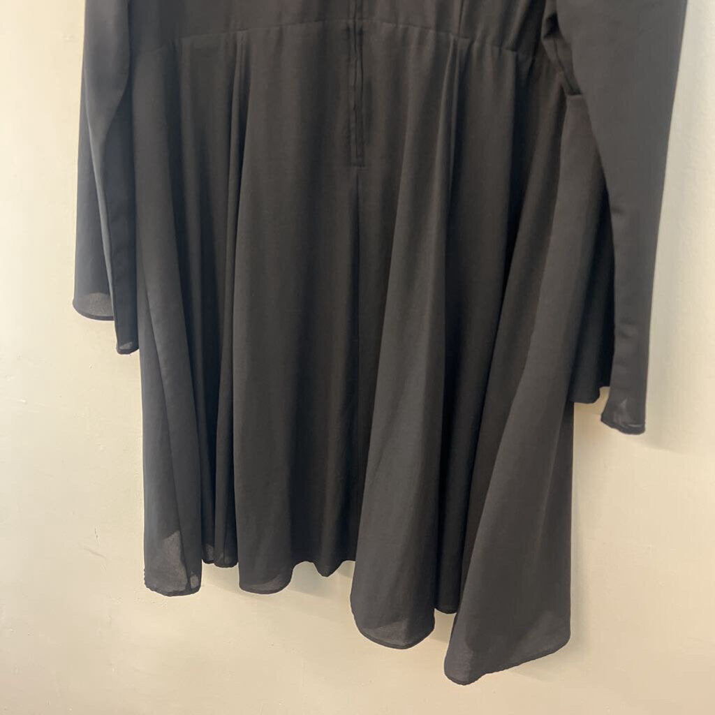 Torrid Black/ Multi Embroidered Top Long Sleeve Dress 22
