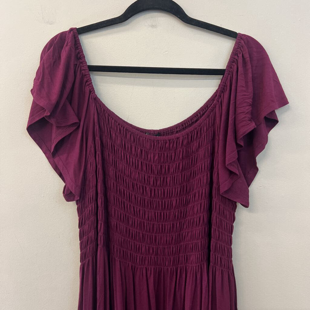 Lane Bryant Purple Tie Dye Hem Short Sleeve Dress 18/20