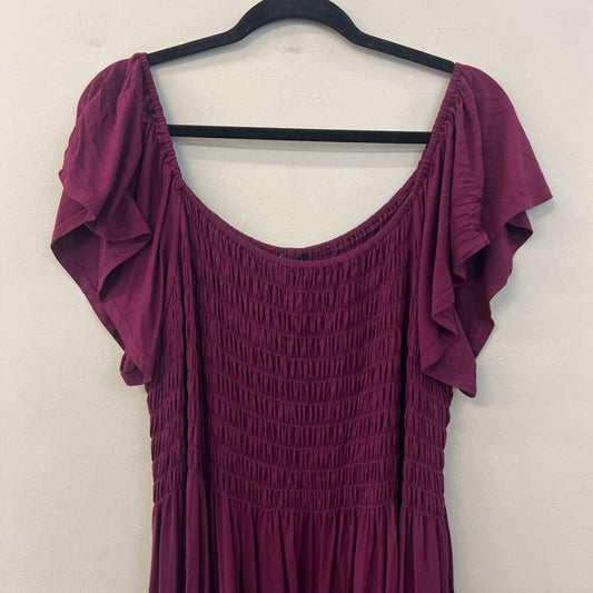 Lane Bryant Purple Tie Dye Hem Short Sleeve Dress 18/20