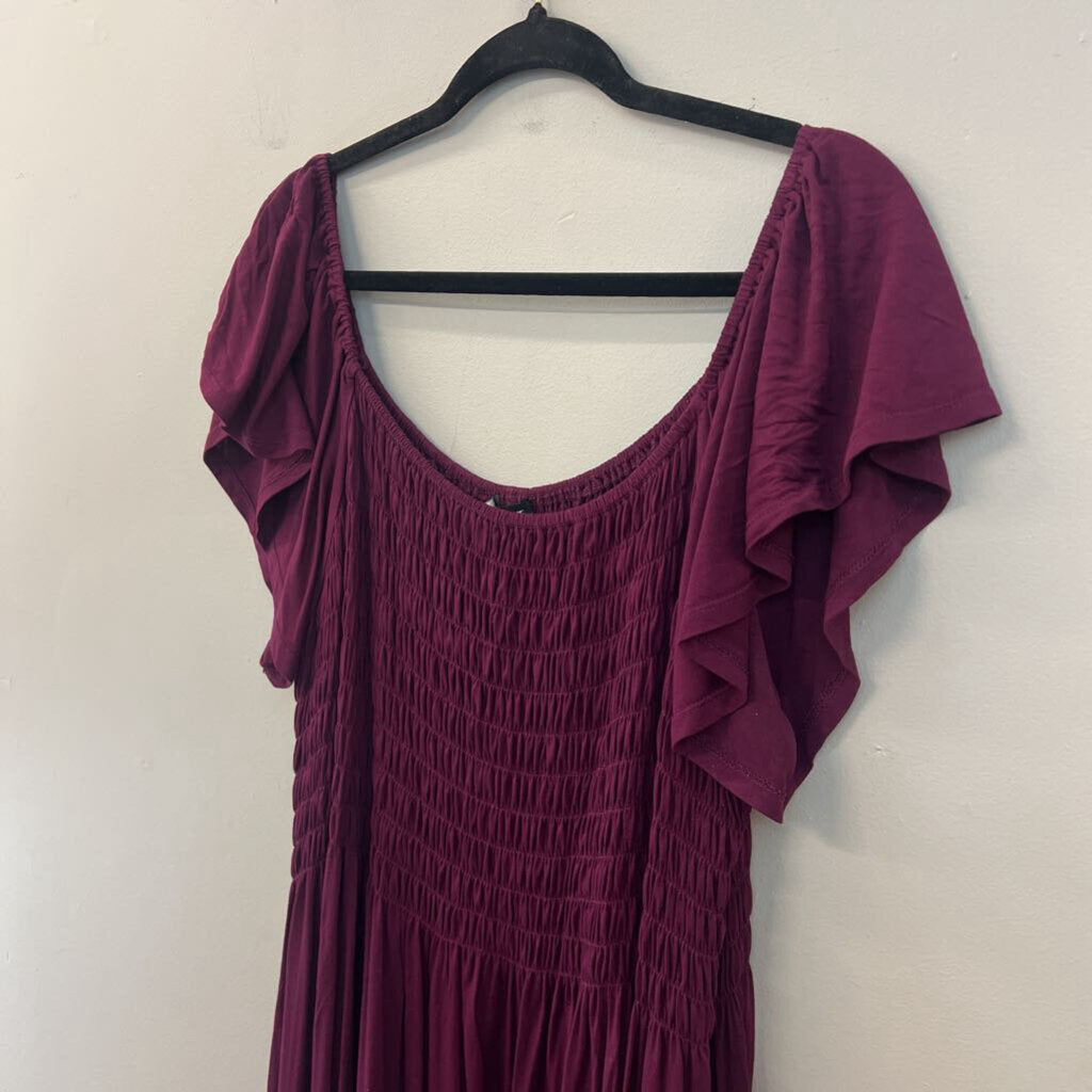 Lane Bryant Purple Tie Dye Hem Short Sleeve Dress 18/20